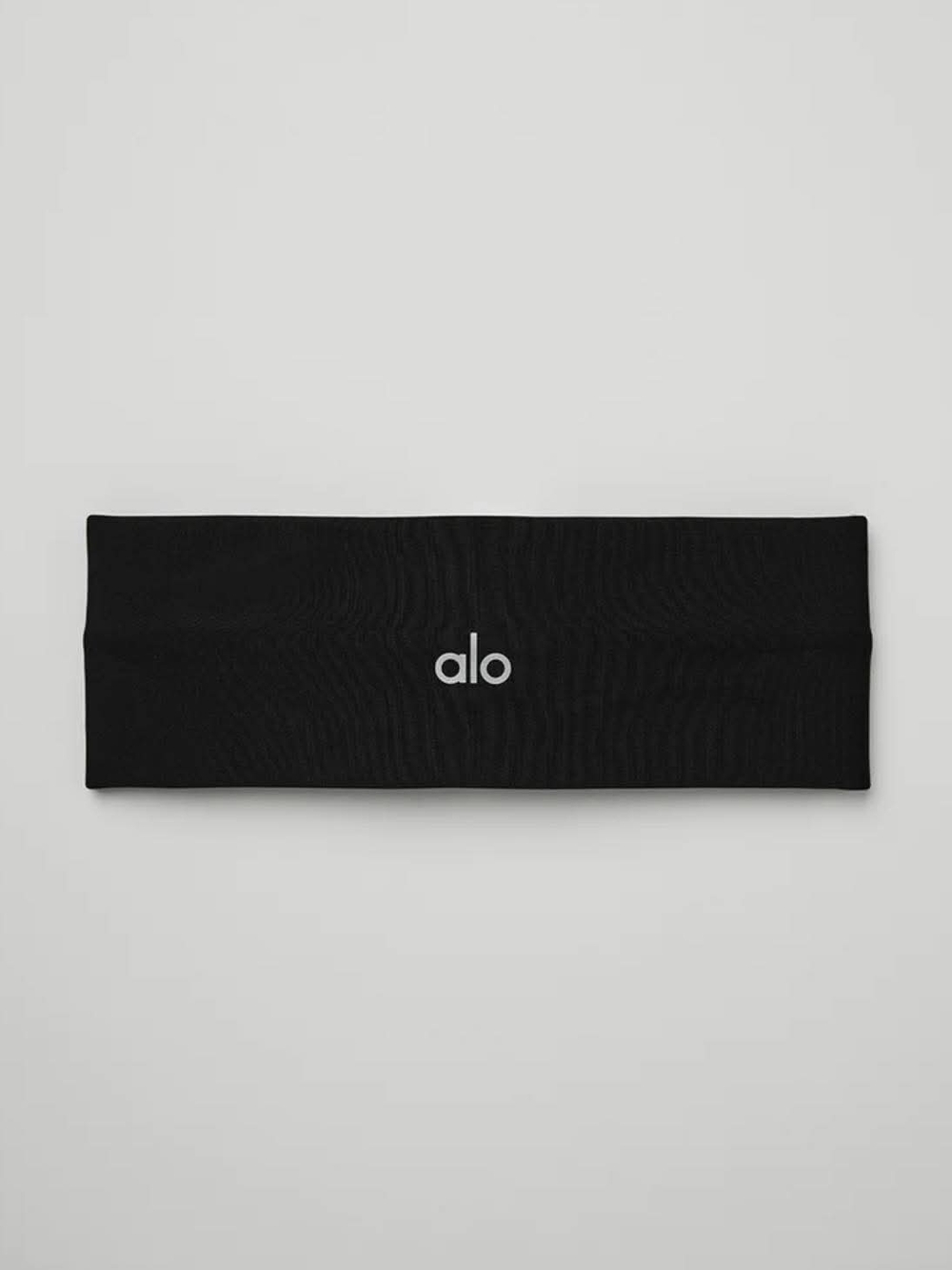 ALO Yoga Black Performance Headband with Logo